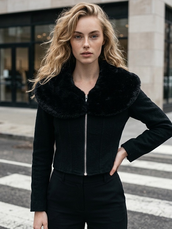 Jackets & Blazers - Paris company, Tamway black flax fur sweater. It is USA size 8, runs small